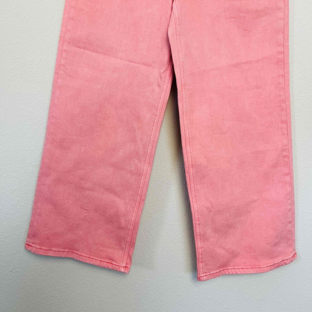 Vervet Blue Pink High Rise Wide Leg Belted Denim Jeans Size 26 NEW - Picture 10 of 12